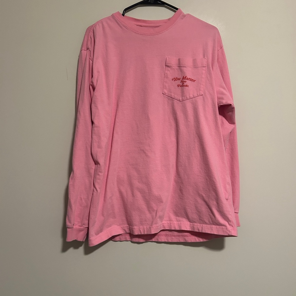 Pink Long Sleeve Pocket Tee You Matter Demetrius Harmon Medium